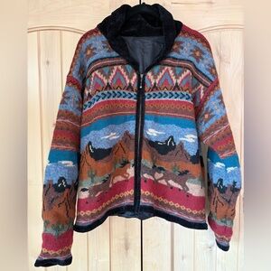 VTG Icelandic Design Western Cardigan Sweater